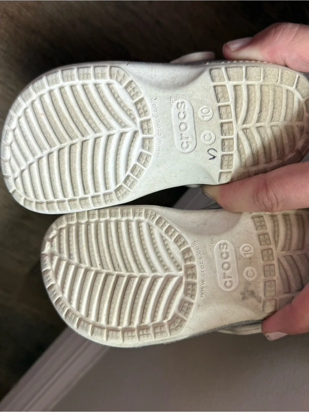 Girls silver glitter crocs